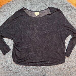 Mila Los Angeles Navy Bamboo Oversized Top Size L NWT
